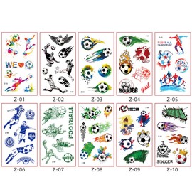 10 hojas de calcomanías de fútbol, calcomanías de fútbol impermeables para niños, paquete de calcomanías de vinilo para botellas de agua, regalos de fútbol para los amantes del fútbol, recuerdos de fiesta de fútbol, decoraciones de fútbol