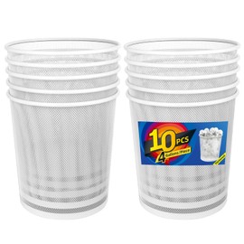 SHSYCER Office Mesh Trash Cans (10-Pack 4 Gal),Open Metal Wire Wastebaskets, Mesh Office Garbage Can,Waste Basket Trash Can for Near Desk,Wire Garbage Container Bin for Home,School