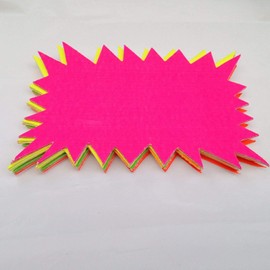 40 x neon flourescent stars - 15cm x10cm assorted neon flashs cards great for creative fun