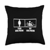 Your Girlfriend My Girlfriend Funny Recumbent Bicycle Throw Pillow