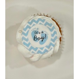 15x Edible It's A Boy Cupcake Toppers - Gender Reveal - Decoration - Baby Shower Party- Wafer paper