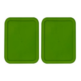 Replacement Lids fits Pyrex 11-Cup Glass Food Storage Container Bowls, (9.75 x 8-Inch) Plastic Rectangle Lids Covers for Pyrex 7212-PC, Airtight & Leakproof (2-Pack, Green)
