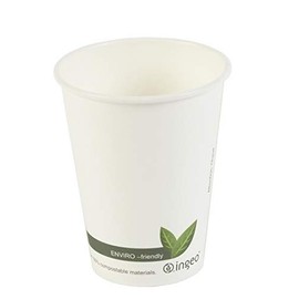 The eco friendly pack: 100 - 8oz (227ml) biodegradable & compostable paper coffee cups with free wooden biodegradable stirrers (8oz (227ml) 100 Pack)