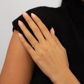 Hothrty Women's Ring, Loquat, Men's Stainless Steel Accessories, Irregular, Unique, Unique, Stylish, Simple, Unisex, Silver, Gold Set, Hypoallergenic, Gift Box Included, Copper, Zircon