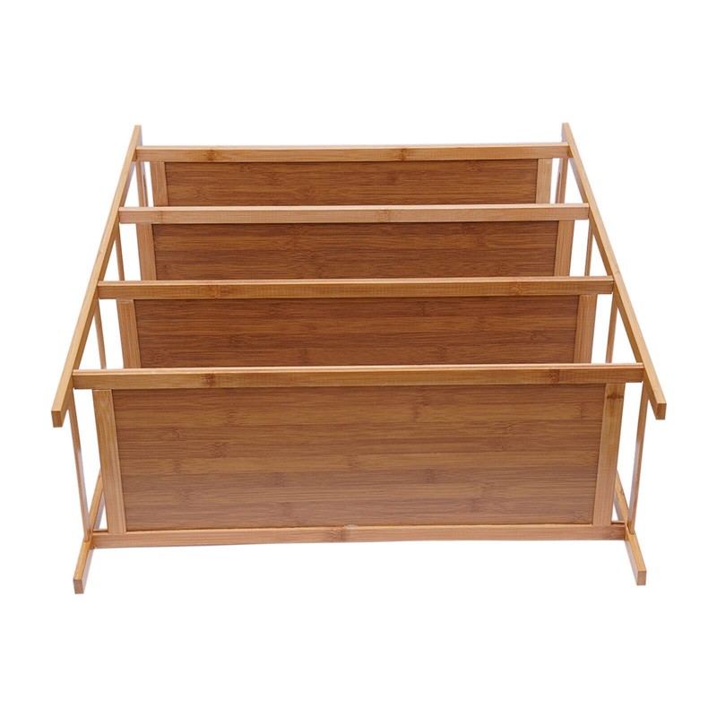 YINZINR 4-Tier Bamboo Shoe Rack, Brown, 18"W x 18"L x