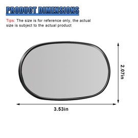 UHANBUT 2PCS Oval Blind Spot Mirror for Car, HD Glass Wide Angle Convex Side Rearview Mirror with Stick-on Design, Universal 360° Adjustable Framed Safety Auxiliary Mirrors for Truck (Black, Round)