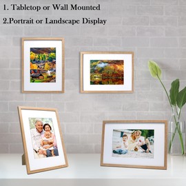 A4 Wooden Picture Frame with Acid Free A5 Mount 3 Pack, A4 Dark Wooden Document Frames Mount A5, A4 Photo Frames for Tabletop or Wall Mount,A5 Wooden Frame for tabletop or Wall Hanging.