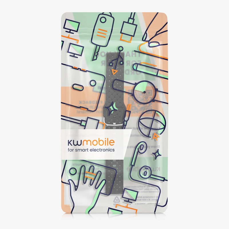 kwmobile Braided Silicone Strap Compatible with Garmin Forerunner 55 Strap