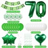 70 Balloons - Green 70th Birthday Decoration for Men &