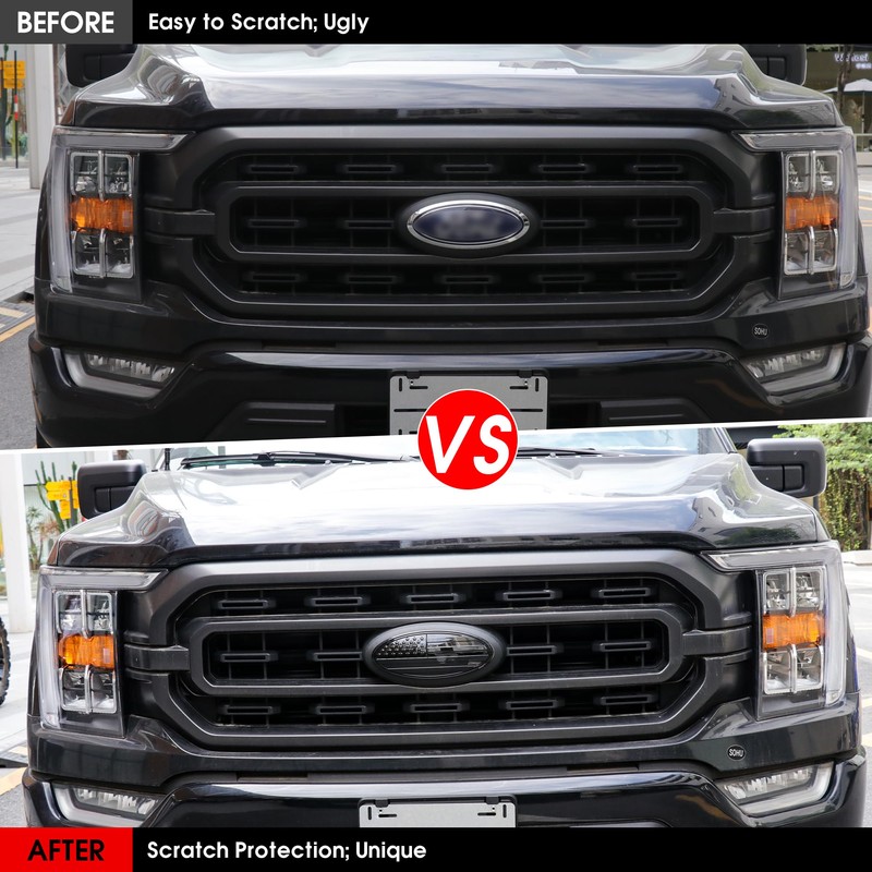 BESTAOO 9.5 Inch Front Grille Rear Tailgate Emblem Compatible with