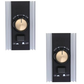 Ciata Lighting Ceiling Fan Controller with Variable Speed Control Rotary Dial, Wall Mounted Panel for Industrial and Commercial Spaces, Universal Compatibility, Remote Switch - 2 Pack