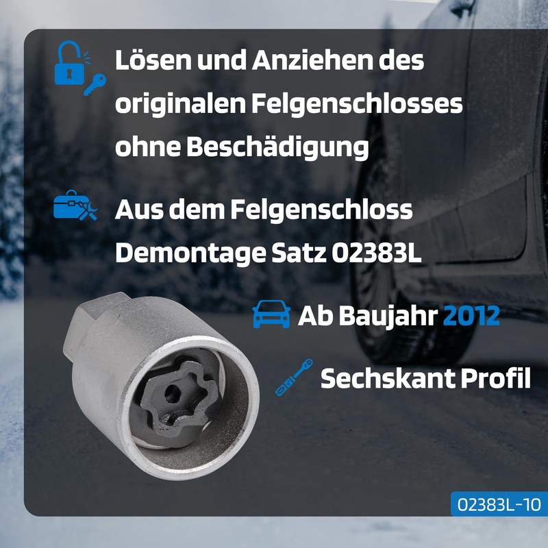 SW-Stahl 02383L-10 Rim Lock Adapter 530 I Suitable for VW