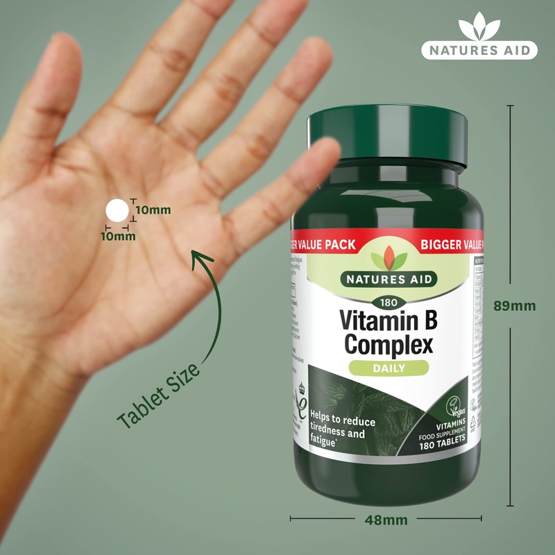 Natures Aid Vitamin B Complex - 180 Tablets - Complete