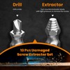 Damaged Screw Extractor Set,13 Pcs Bolt Extractor Set, Stripped Screws