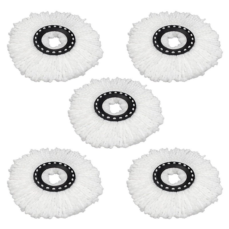 Mop Heads Replacement, 5 Pcs Round Mop Head, Universal Spin