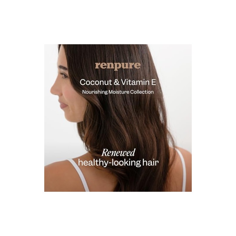 RENPURE Coconut & Vitamin E Leave-In Conditioner, 8 Ounce