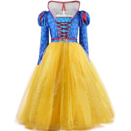 Szytypyl Snow White Costume For Girls Classic Princess Birthday Fancy Tulle Dress