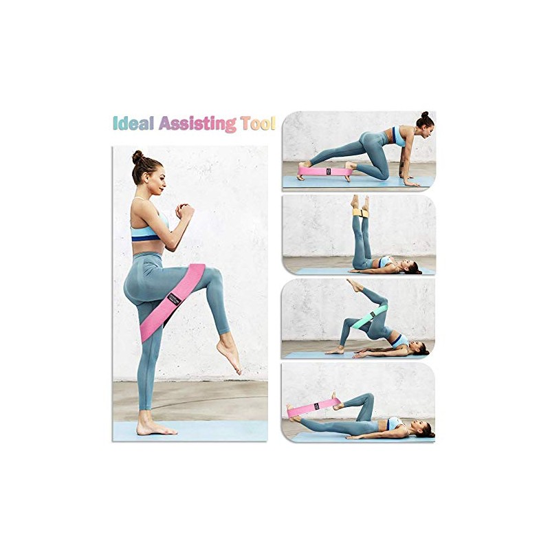 UNISEX Fabric Resistance Bands - 3 Set Non Slip Workout