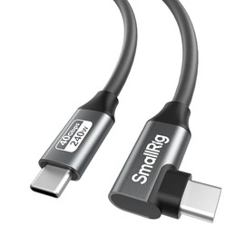 SMALLRIG Cable USB-C USB4 de 40 Gbps, carga rápida de 240 W, video de 8K a 60 Hz y transferencia de datos de 40 Gbps, conectores rectos a ángulo de 13