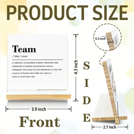 Team Signs, Team Gifts for Employee, Funny Office Desk Decor Sign, Employee Appreciation Gifts, Inspiration Work Gifts, for Coworkers, Wood Plaque With A Support Frame, Cell Phone Stand
