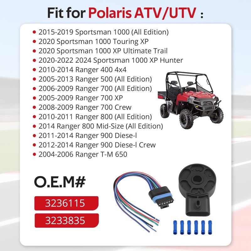 JAVIK Gear Position Switch Sensor & Pigtail Harness for Sportsman