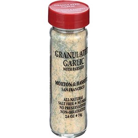 Morton & Bassett Granulated Garlic with Parsley, 2.6oz – Salt-Free, Non-GMO, Herb Blend, Aromatic & Flavorful Seasoning for All Purpose Cooking
