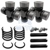 JINFANNIBI 3 Packs Front & Rear Prop Shaft U-Joints Kit