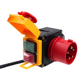 Wattive Switch Plug 400VAC KOA7 Machine Switch Motor Protection Switch, 3-Phase Emergency Stop Switch with CEE Plug, IP54 Electromagnetic Switch, Safety Switch, Zero Voltage Switch