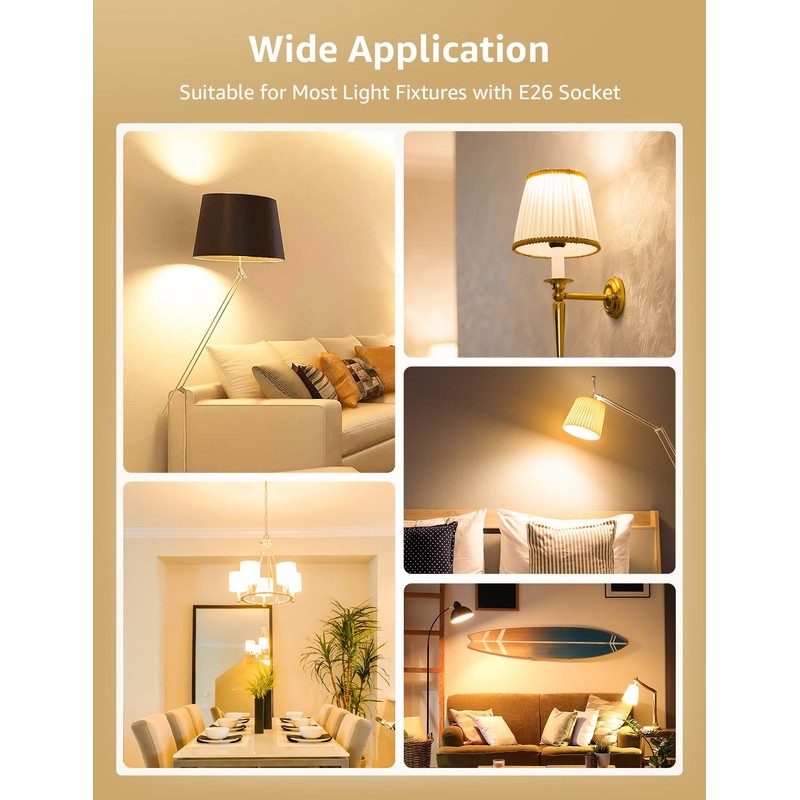 Lepro Dimmable LED Light Bulbs 60 Watt Equivalent, 9.5W 800LM