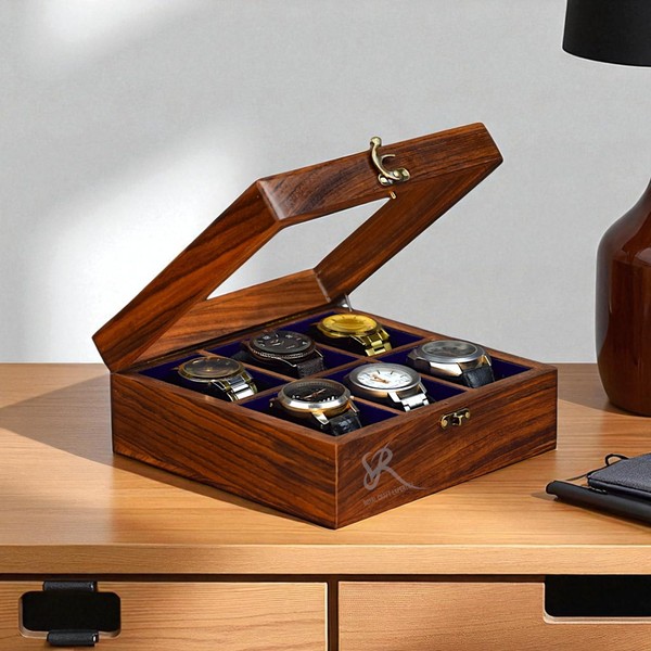 Handmade Superior Indian Rosewood Watch Display Box Case for Men