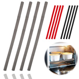 LeeYean Oven Rack Shields - 4 Pack Heat Resistant Silicone Oven Rack Cover 14 inches Long Oven Rack Edge Protector, Protect Against Burns and Scars (Grey)