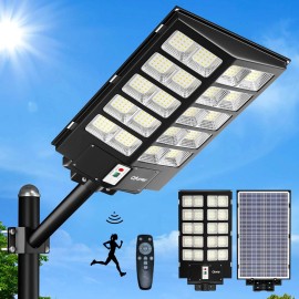 PFCTART 9900000000LM 8000W Commercial Solar Street Light Outdoor Dusk to Dawn Flood Lamp
