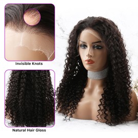 Bella Hair 200% Density 13x6 Real HD Full Frontal Wigs Curly Wave Remy Human Hair Lace Front Wig for Black Women (14 inch)