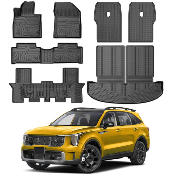 KUST Floor Mats Cargo Mat Set for 2021-2025 Kia Sorento