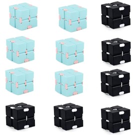 Infinity Cube Fidget Sensory Toy 12 Pack Puzzle Cube Toy for Kids Adult Stress Anxiety Relief Magic Puzzle Flip Toy for ADHD Finger Cube Preschool Toy and Office Desk Gadget Gift for Killing Time
