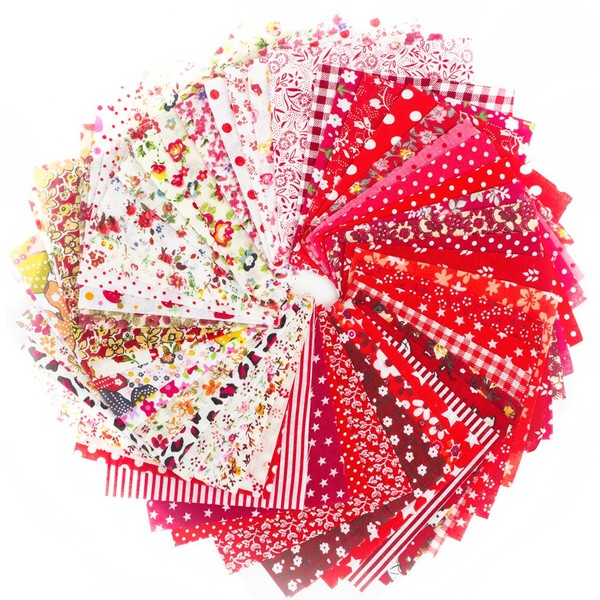 RayLineDo® 50pcs 10 * 10cm Different Pattern Patchwork Fabric Craft