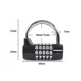 YAVINCOL 3 Pcs Password Lock, Padlock, Door Lock, U-shaped Lock, Door Knob Lock, Auxiliary Lock, 5 Digit Variable Numbered Combination Lock, Anti-Theft, Combination Lock, Outdoor, School, Company,
