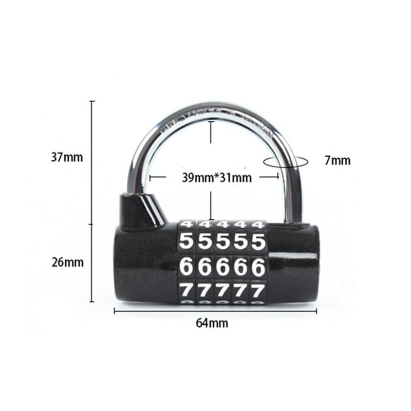 YAVINCOL 3 Pcs Password Lock, Padlock, Door Lock, U-shaped Lock,