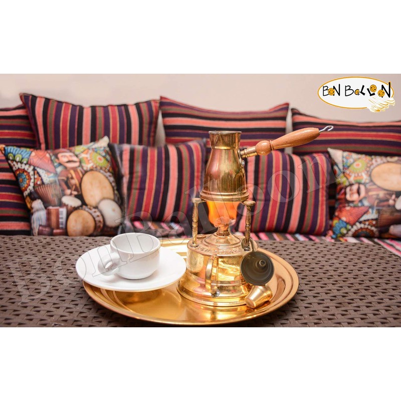 Al Bramony Brass Greek Turkish Coffee Maker Burner Table Top