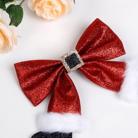 TEBIEKOY Christmas Bow Hair clips, Sparkly Sequin Red Hair Bows for Women Girls Glitter Bows for Hair Cute Hair Bow Clips Christmas Hair Accessories Hairpins for Party Holiday Gifts