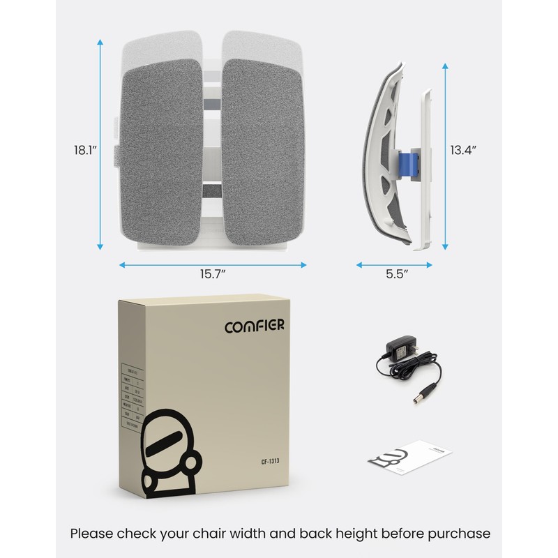 COMFIER Heated Lumbar Support Pillow with Vibration Massage, Back Support