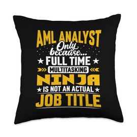 AML Analyst Job Title - Funny AML Expert Analysis Lover Throw Pillow