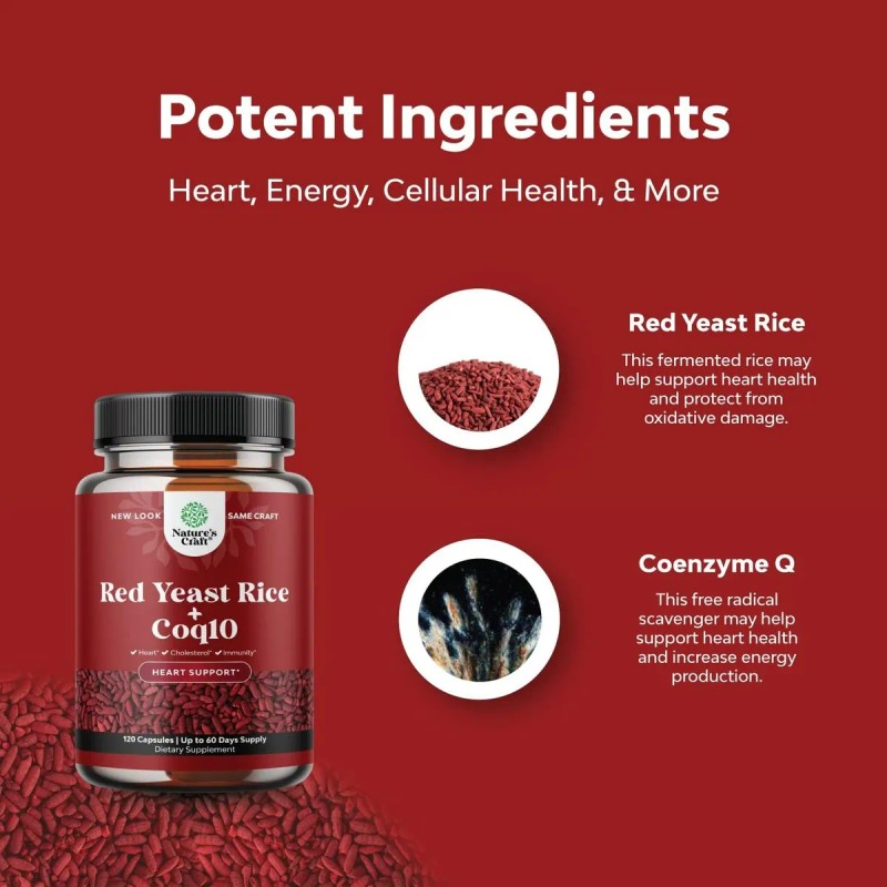 Arroz De Levadura Roja Ayuda Para Salud Cardiaca 120 Cáps.