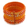 Avalaya Bohemian Wide Beaded Cuff Bangle with Sequin (Pumpkin Orange)