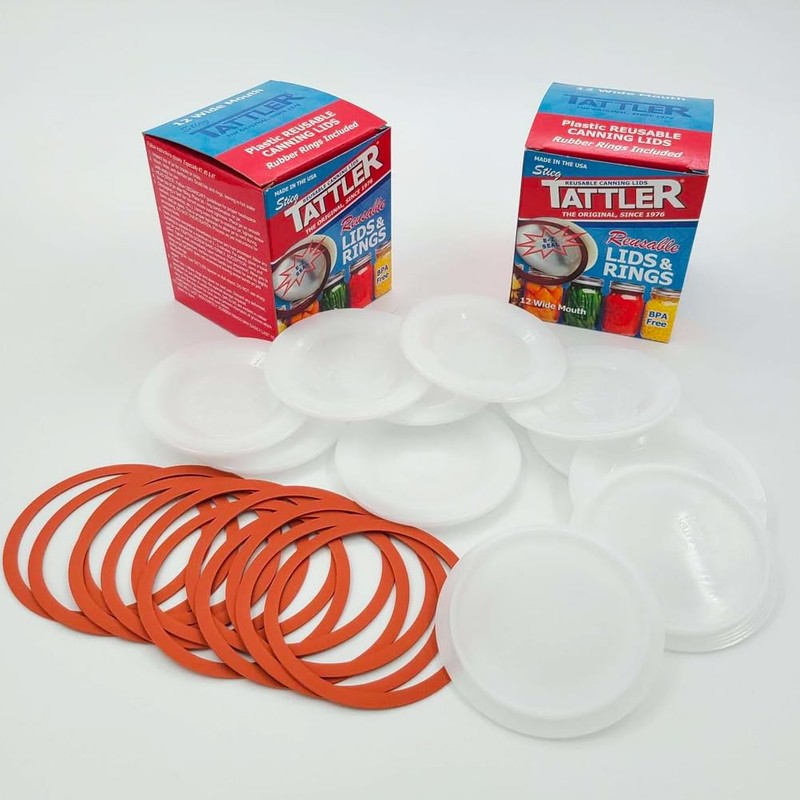 Reusable Canning Lids Bundle Includes 24 Wide Mouth Tattler Lids