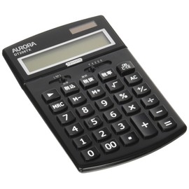 オーロラジャパン 中型卓上電卓 税計算機能付き ブラック DT206TXB