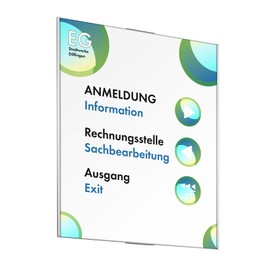 OSLO Wall Sign DIN A4 High Aluminium Silver Anti-Glare Cover 297 x 213 mm Guide System Door Sign Office Sign