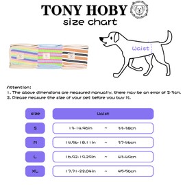 Male Dog Diapers, TONY HOBY Washable Male Dog Belly Band, Reusable Male Dog Wrap (3 Pack, Colorful, XL)