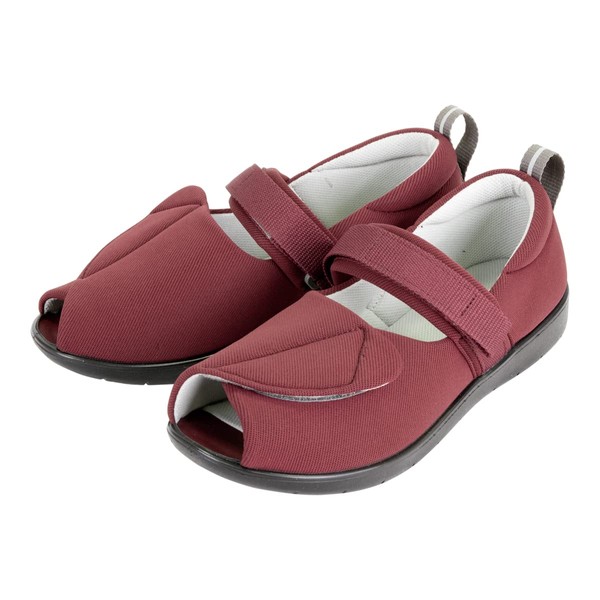 Plus Heart 71421 Anti-Falling Shoes, No Toes, 1 Pair, M, Wine, Indoor/Outdoor Use, Washable