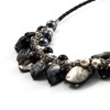 Avalaya Black and White Shell Composite Charm Leather Style Necklace
